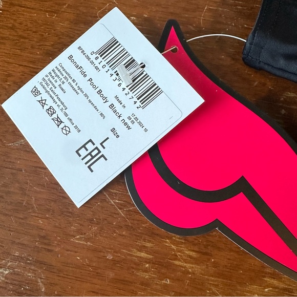 BONA FIDE {NWT} Pool Body One Piece Swimsuit | Large (8-10) Black - Picture 9 of 9